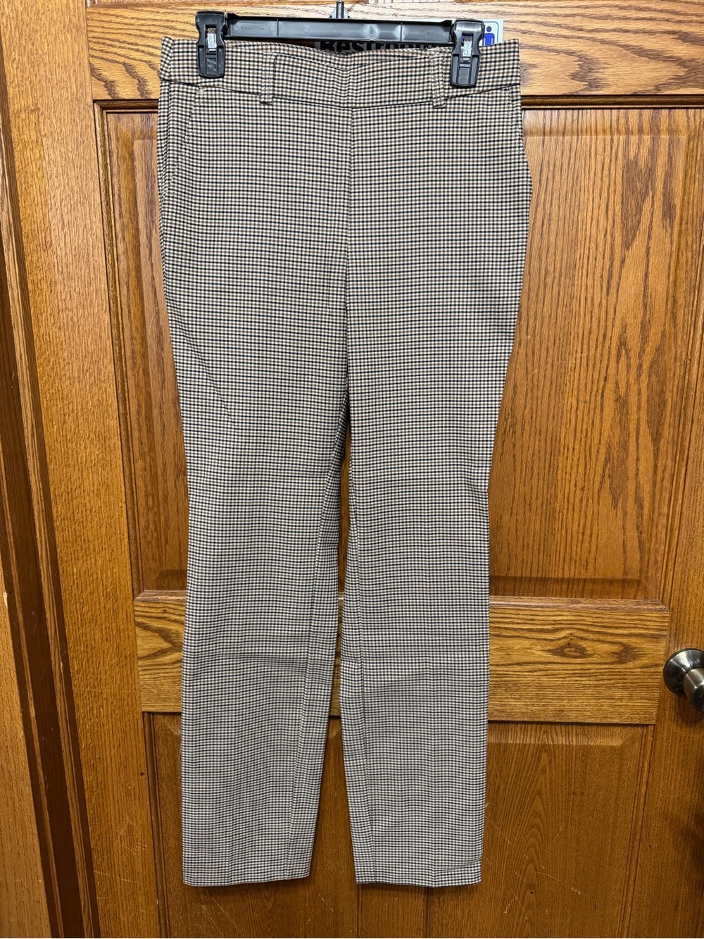 Rafaella Slim Fit Houndstooth Dress Pants - Black & Cream